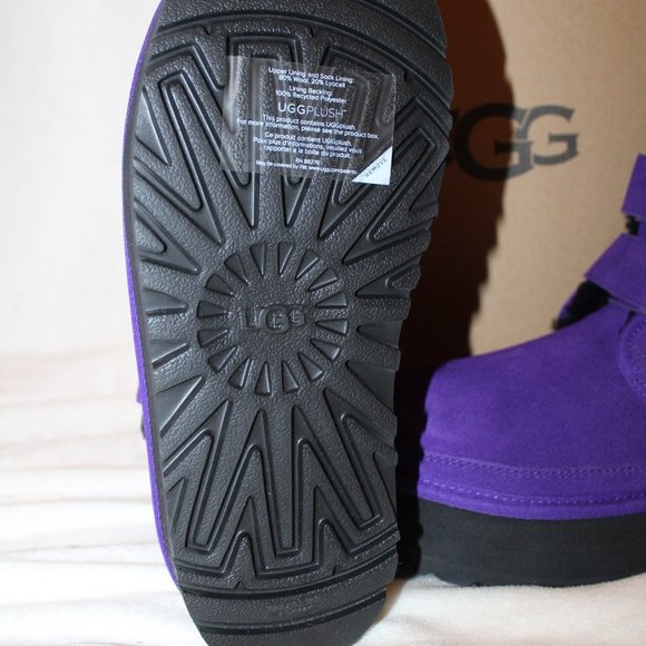 NIB YOUTH 4 5 WOMEN'S 6 7 SUEDE PLATFORM ANKLE WINTER BOOTS PURPLE - Picture 9 of 10